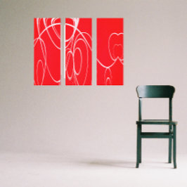 Tanzzirkel in rot-weißer Leinwand