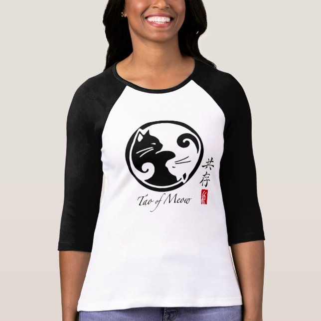 Tao du T-shirt raglan des femmes de Meow (Devant)