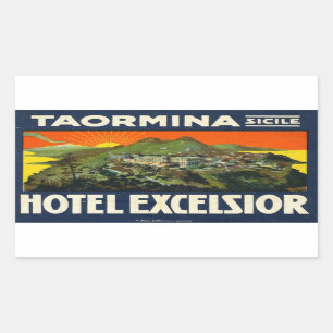 Taorimina Sizilien Hotel Excelsior Rechteckiger Aufkleber
