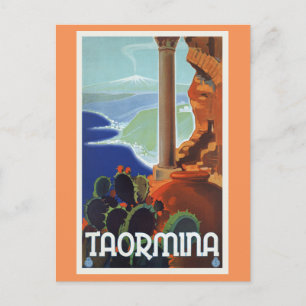 Taormina Italien Vintage Reisen Europa Postkarte