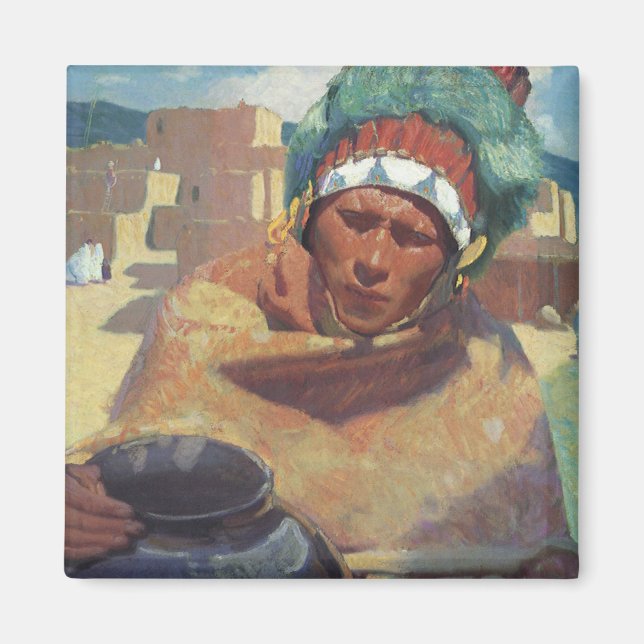 Taos Indian Hola Water Jug by Blumenschein Magnet (Vorne)