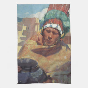 Taos Indian Holding a Water Jug von Blumenschein Geschirrtuch
