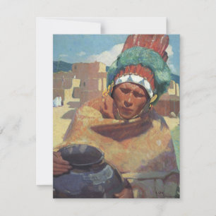 Taos Indianer mit einem Wasserkrug von Blumenschei
