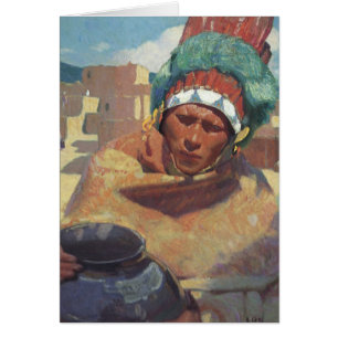 Taos Indien tenant une cruche d'eau par Blumensche