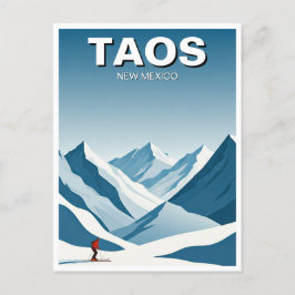 Taos New Mexico Skifahrer Reisen Postkarte