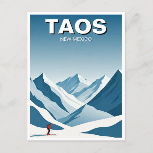 Taos New Mexico Skifahrer Reisen Postkarte