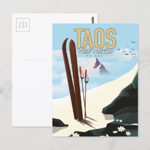 Taos New Mexico Skiposter Postkarte
