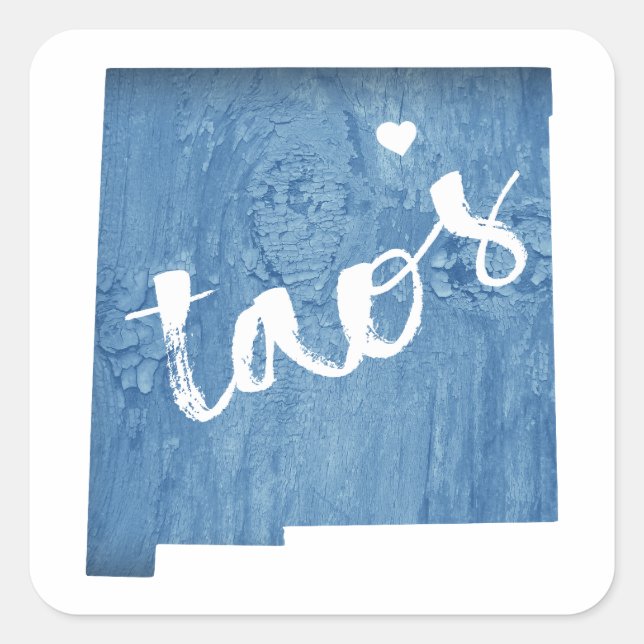 Taos New Mexico Wood Grain Quadratischer Aufkleber (Vorderseite)