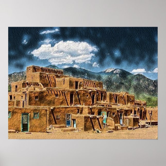 Taos Pueblo, New Mexico Poster (Vorne)