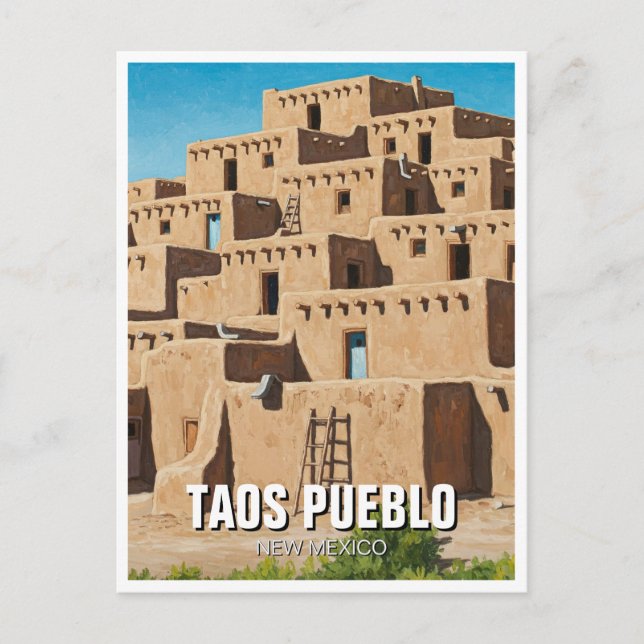 Taos Pueblo New Mexico Postkarte (Vorderseite)