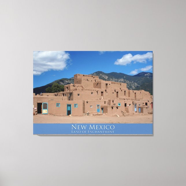 Taos Pueblo Wrapped Canvas Print Leinwanddruck (Vorderseite)