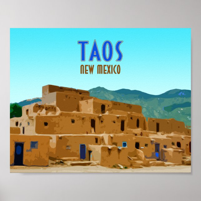 Taos Pueblos New Mexico Vintag Poster (Vorne)