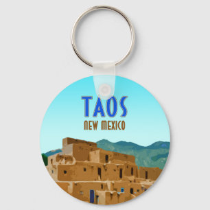 Taos Pueblos New Mexico Vintage Schlüsselanhänger