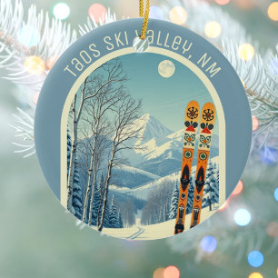 Taos Ski Valley New Mexico Ski-Souvenir Keramik Ornament