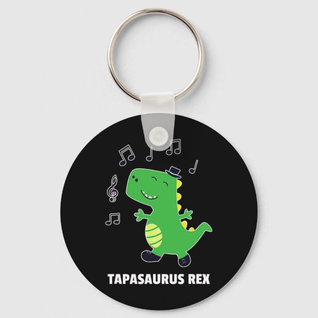 Tap Dance -tapasaurus Rex-Dinosaur-Recital-Geschen Schlüsselanhänger (Vorderseite)
