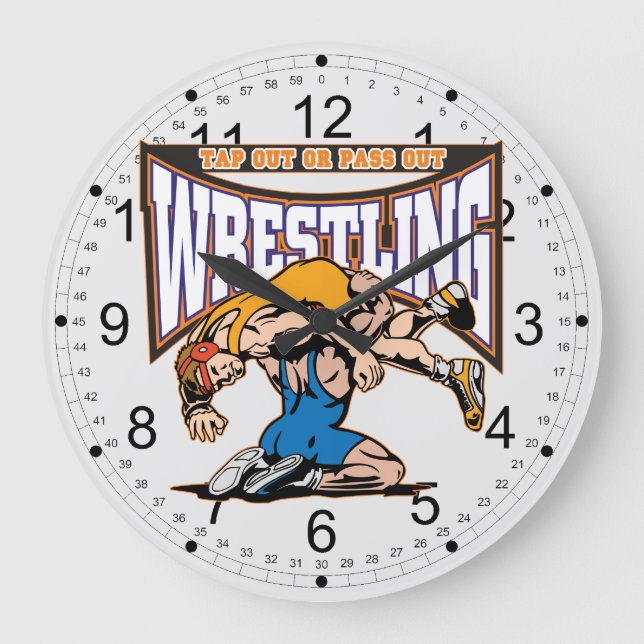 Tap Out Wrestlers Große Wanduhr (Vorderseite)