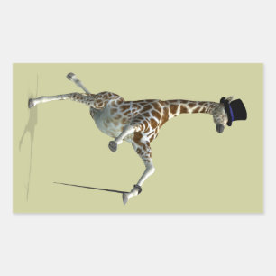 Tap-Tanz-Giraffe Rechteckiger Aufkleber