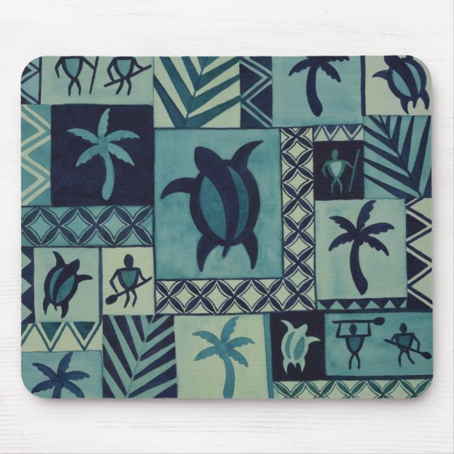 Tapa-Blues-hawaiische Mousepad (Vorne)