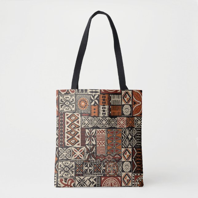 Tapa-Tribal im hawaiianischen Stil, abstrakter Pat Tasche (Vorderseite)