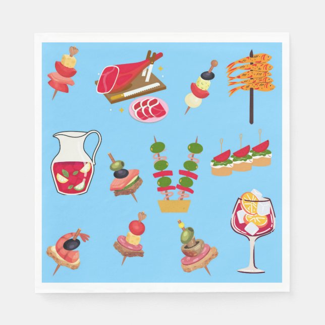 Tapas-Party Serviette (Vorderseite)