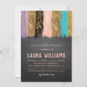Tape métallique Gold & rose Invitation d'anniversa