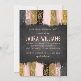 Tape métallique Gold & rose Invitation d'anniversa