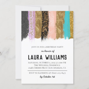 Tape métallique Gold & rose Invitation d'anniversa