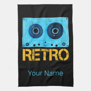 Tape Retro suchen nach Vintagem Cassette-80er-Part Geschirrtuch