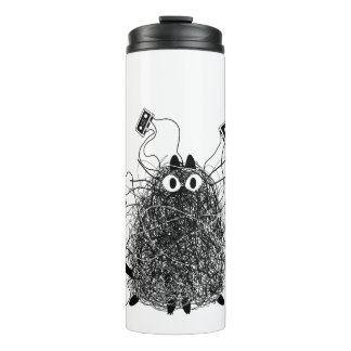 Tape-Zange-Schwarze Katze Thermosbecher
