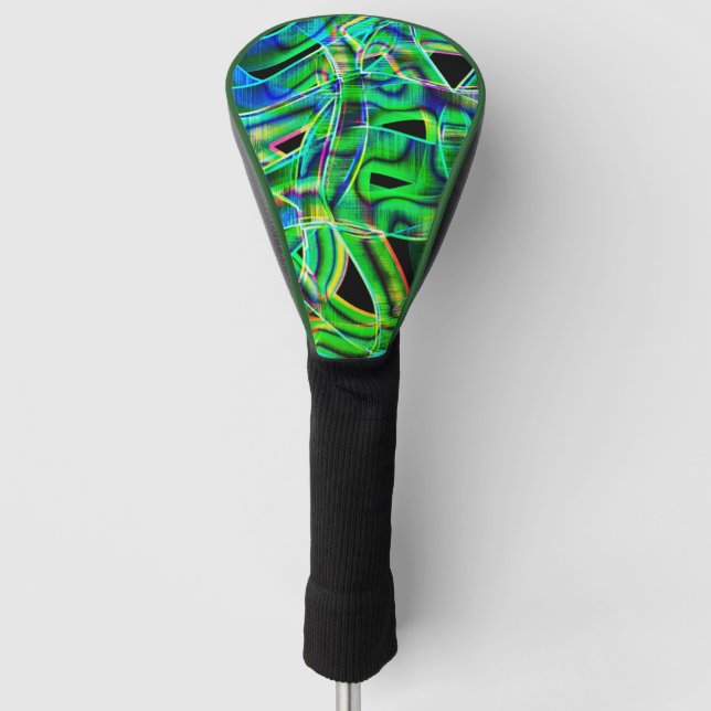 Tapeähnliche Kurven, farbige und grüne Neon oder R Golf Headcover (Vorderseite)