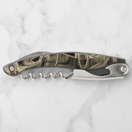 Tapeähnliche Kurven, khaki- oder beigefarbene Lini Kellnermesser