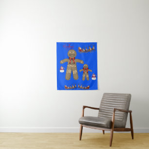 Tapestries Christmas Gingerbread Man Wandteppich