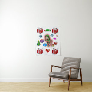 Tapestries Weihnachtself Wandteppich