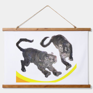 Tapestry 2 Tigers Gibney Zazzle Wandteppich Mit Holzrahmen