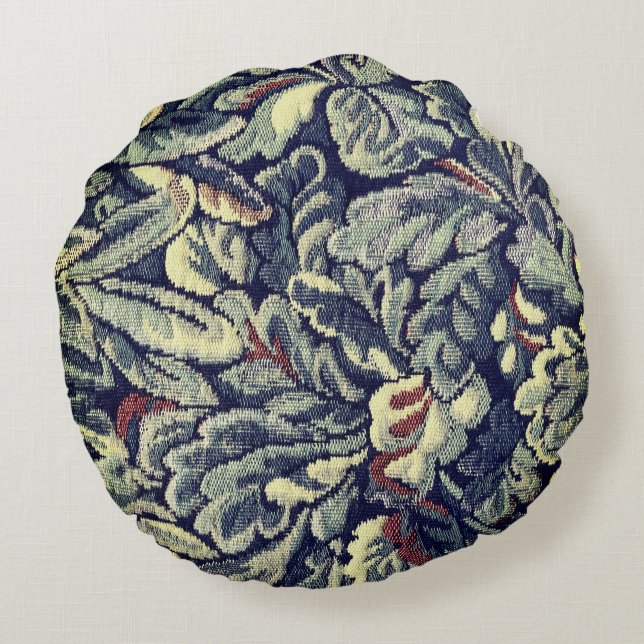 Tapestry-Blätter Rundkissen Rundes Kissen (Rückseite)