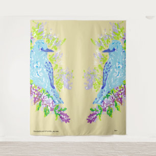 Tapestry: Blaue Liebesvögel Wandteppich