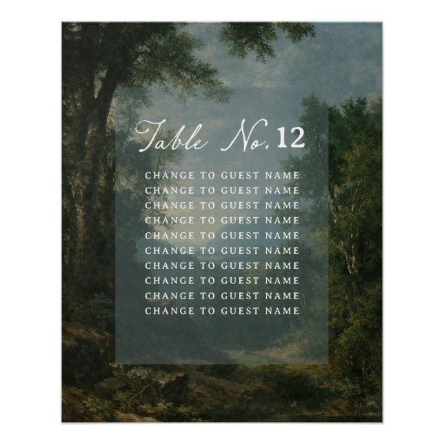 Tapestry Blue Toile wedding table seating chart (Vorderseite)