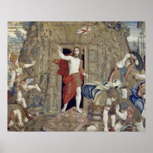 Tapestry, die die Auferstehung Christi in Poster