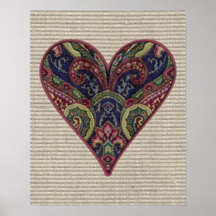 Tapestry Heart Collage Poster