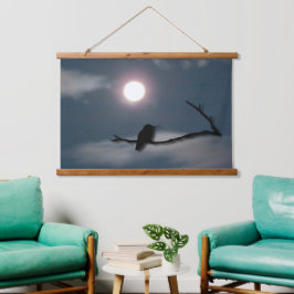 Tapestry - Hummingbird im Mondschein Wandteppich Mit Holzrahmen