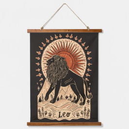 Tapestry Leo Celestial Zodiac Art Wandteppich Mit Holzrahmen