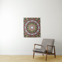 Tapestry Mandala rundes Muster Kaleidoskop Retro