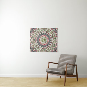 Tapestry Mandala rundes Muster Kaleidoskop Retro Wandteppich
