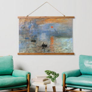 Tapestry mit Eindruck, Sonnenaufgang Print Wandteppich Mit Holzrahmen