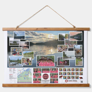 Tapestry of Canoe Trails 2021 Boundary Water Trip Wandteppich Mit Holzrahmen