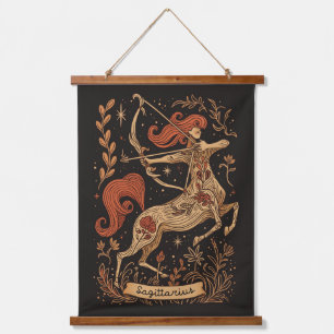 Tapestry Sagittarius Celestial Zodiac Art Wandteppich Mit Holzrahmen