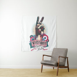 Tapestry – Victory Peace & Love Pop-Art Design Wandteppich