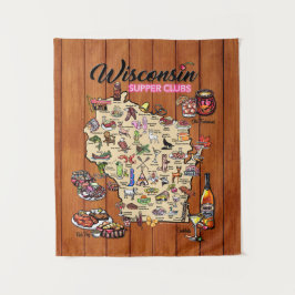 Tapestry - Wisconsin Supper Club Karte Wandteppich