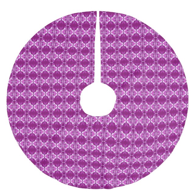 Tapete Art Deco - Amethyste lila und weiß Polyester Weihnachtsbaumdecke (Vorderseite)