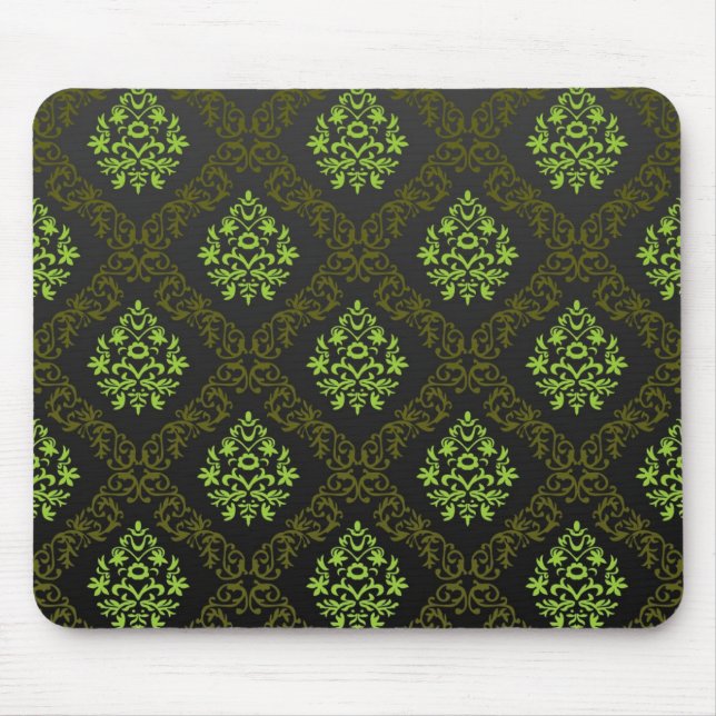 Tapete Blumen Grün Mousepad (Vorne)